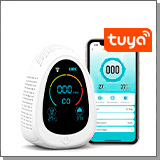 Умный автономный Tuya Wi-Fi датчик-детектор 3 в 1 - HTI-0331-WT угарный газ (CO)+влажность+температура Умный автономный Tuya Wi-Fi датчик-детектор 3 в 1 - HTI-0331-WT угарный газ (CO)+влажность+температура